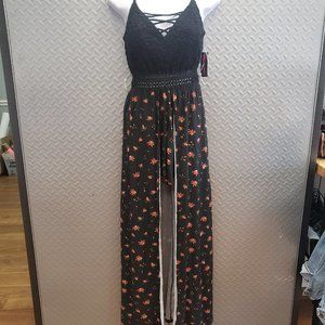 Lace maxi walk thru dress